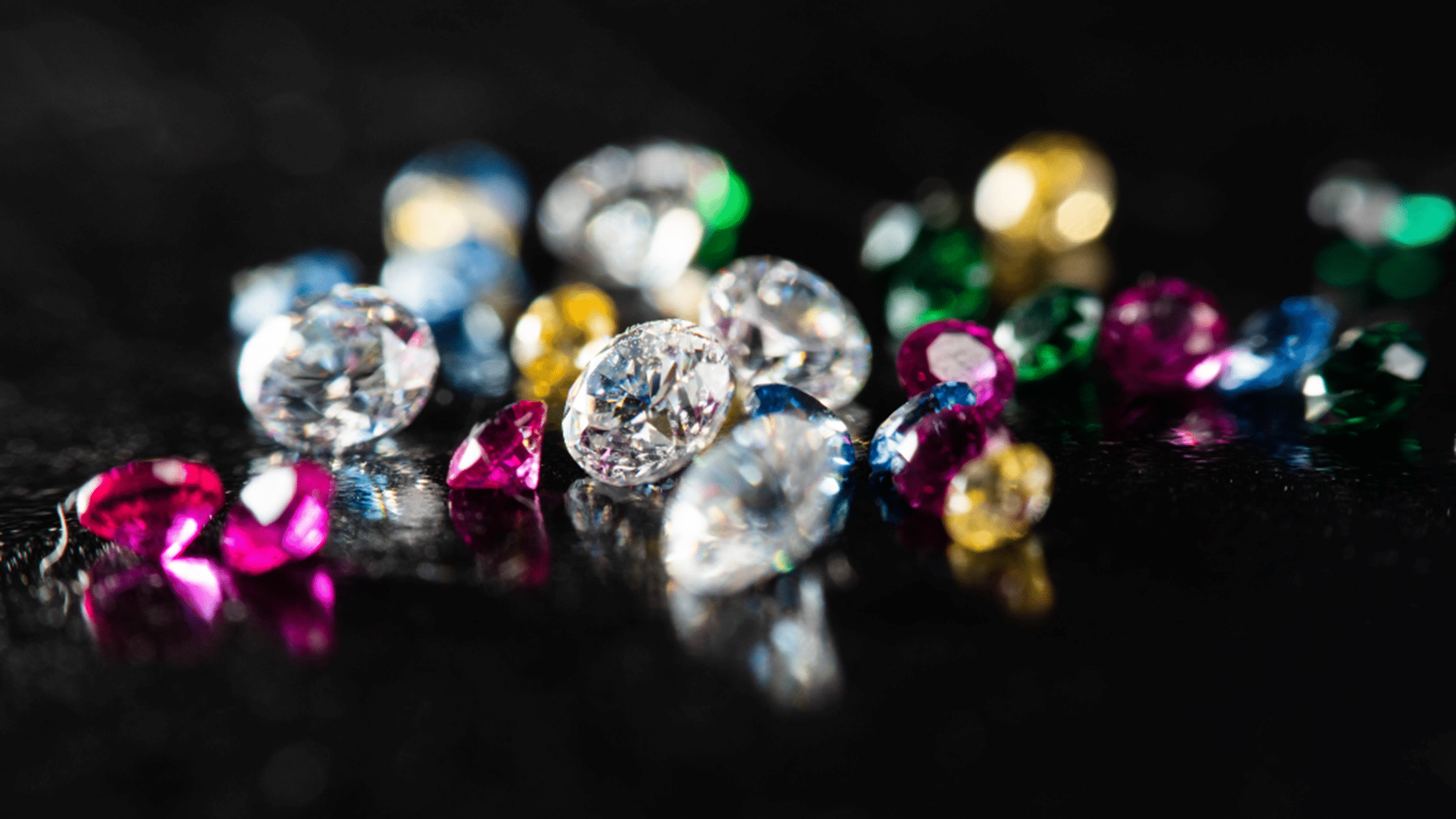 Pile of colored gemstones